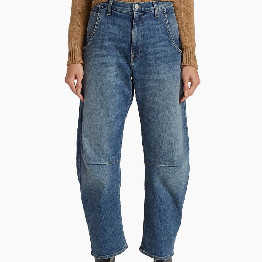 Nili Lotan Emerson Barrel Jeans Classic Wash Size 28